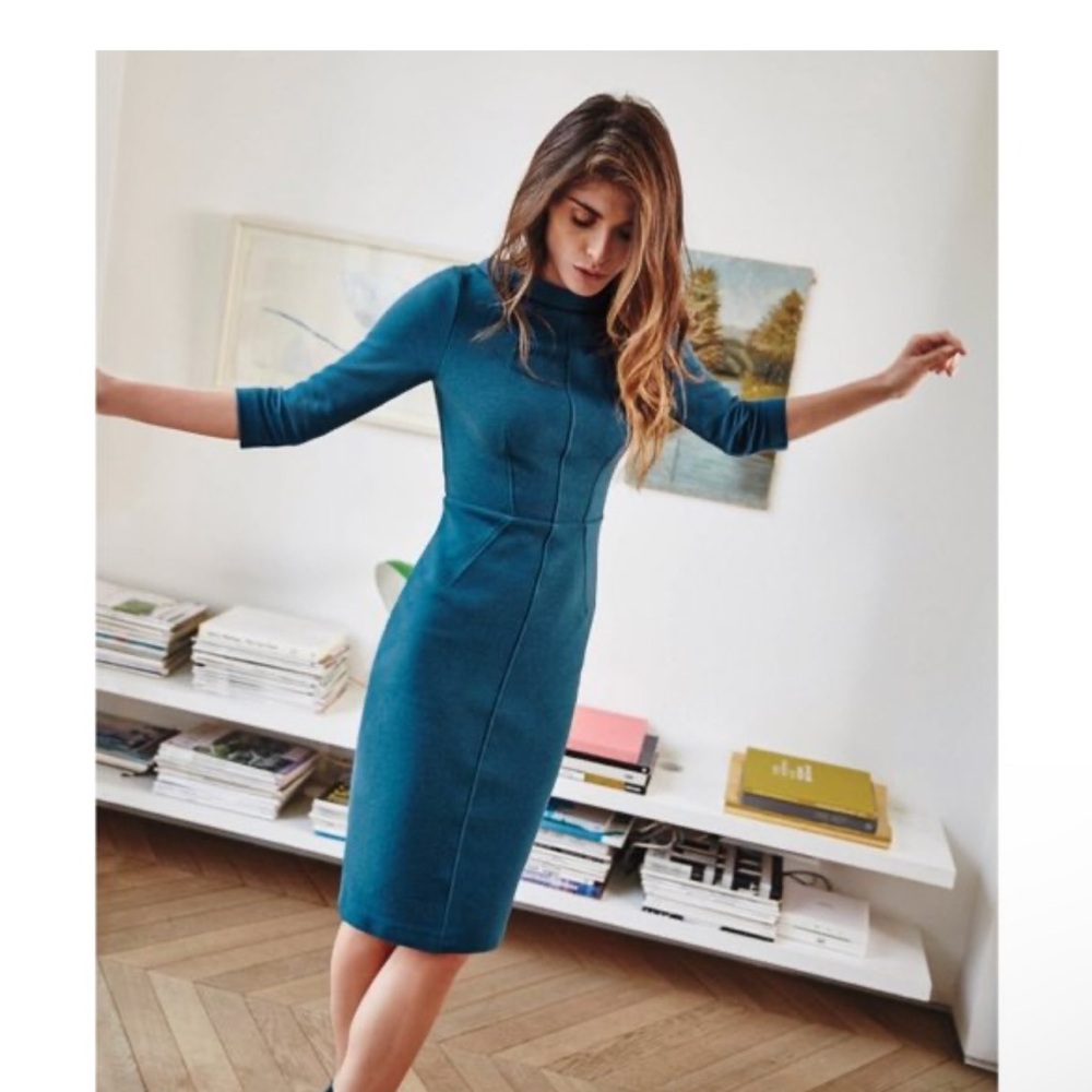 Boden Teal Midi Sheath Dress